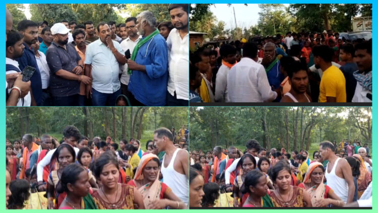 हाथियों का झुंड का उत्पात मचाया एक व्यक्ति को कुचल कर मार डाला आक्रोशितो ग्रामीण ने किया सड़क जाम !